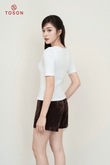 AGN99W34 - Áo Cotton borip dáng ôm, cổ U tay cộc.