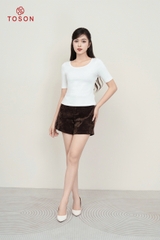 AGN99W34 - Áo Cotton borip dáng ôm, cổ U tay cộc.