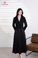 82501B14 - Vest trượt hàn đen dáng ngắn cài 2 khuy
