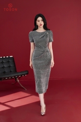 44008B95 -Đầm kim sa xoắn eo
