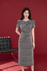 44008B95 -Đầm kim sa xoắn eo