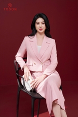 B8316P94 - Bộ vest tweet hồng + Chân váy
