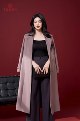 92502 - Áo măng tô xanh than dáng dài thắt đai (Limitted)