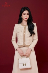 83526K14 - Vest text kẻ be kem