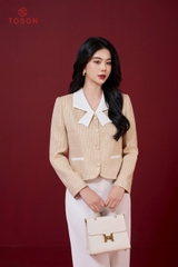 83521E14 - Vest text kem cổ phối nơ