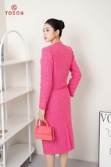 S8355P14 - Set bộ tweet hồng tua rua: Vest + chân váy
