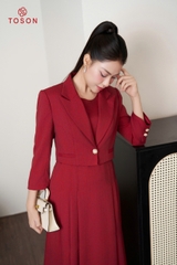 B8472 - Bộ text: Đầm + Vest lửng