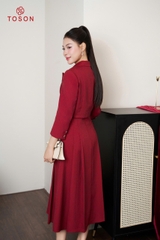 B8472 - Bộ text: Đầm + Vest lửng
