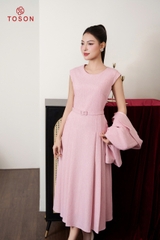 B8472 - Bộ text: Đầm + Vest lửng