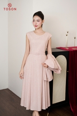 B8472 - Bộ text: Đầm + Vest lửng