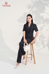 B1206K95 - Bộ bò kẻ: Áo ký giả + Quần suông