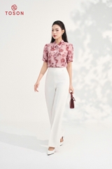 13014H35 - Áo croptop lụa hoa hồng