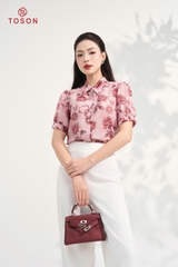 13014H35 - Áo croptop lụa hoa hồng