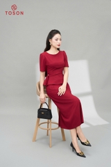 B1315 - Bộ CS xước nhật: Áo peplump + CV suông