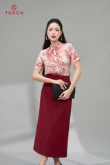 14004H35 - Áo silk họa tiết cổ đức