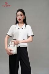 13010W95 - Áo ký giả xước nhật lé viền đen