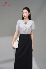 11001 - Áo chiffon xếp bèo đính hoa