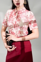 14004H35 - Áo silk họa tiết cổ đức