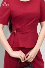 B1315 - Bộ CS xước nhật: Áo peplump + CV suông