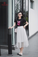 AP308 - Áo cotton trắng in hình Love