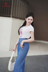 AP202 - Áo cotton vai chờm in quả cherry