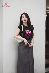 AP202 - Áo cotton vai chờm in quả cherry