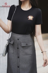 AP307 - Áo cotton croptop in hình bông hoa