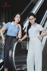 AP433 - Áo polo suông cổ sen phối - cotton