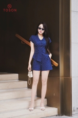 JBQ14J05 - Bộ demin bò chấm bi: Áo + Quần short (Limitted)
