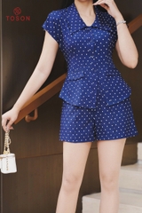 JBQ14J05 - Bộ demin bò chấm bi: Áo + Quần short (Limitted)