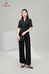 19036B95 - Áo đờ mi đen đũi dâu cổ K