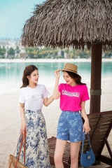AP302 - Áo cotton croptop ép chữ decan