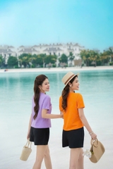 AP356 - Áo cotton croptop ngực in hoa nhỏ