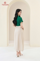 14038X95 - Áo lụa xanh cổ buộc nơ hoa