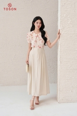 12022H95 - Áo lụa hoa cổ V bèo