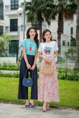 33018H95 - Chân váy hoa xòe nhún