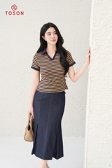 34011T95 - Chân váy đuôi cá xếp ly - denim (sxtn)
