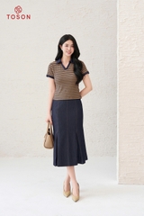 34011T95 - Chân váy đuôi cá xếp ly - denim (sxtn)