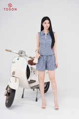 B1215X65 - Bộ cotton bò chữ: Áo sát nách + Q short