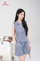 B1215X65 - Bộ cotton bò chữ: Áo sát nách + Q short