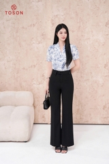 28005B14 - Quần trượt hàn đen ống loe, cạp tà bong (limitted)