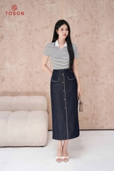 AP642 - Áo cotton kẻ cổ polo V