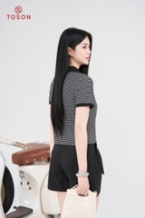 27012B95 - Quần short dài đen, cạp phối đai
