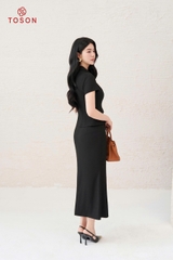 36010B65 - Chân váy đen đuôi cá- xước nhật