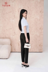 11063K65 - Áo croptop cổ đức kẻ xanh đính T.trí