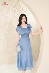 44046 - Đầm xòe tơ đính hoa T.Trí