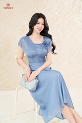 44046 - Đầm xòe tơ đính hoa T.Trí