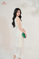 42063E95 - Đầm ren sợi thắt đai eo