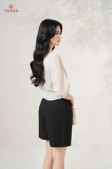 14033W95 - Áo tơ kem, gấu buộc nơ