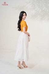 33006W95 - Chân váy xòe tơ trắng